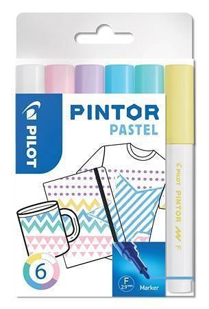 Set dekorativních popisovačů "Pintor F", pastelová, 6 barev, 1 mm, PILOT
