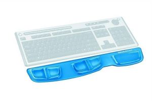 Opěrka dlaní ke klávesnici, FELLOWES "Health-V Crystals", modrá