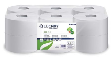 Toaletní papír "Eco", bílý, 120 m, průměr 19 cm, 2 vrstvý, LUCART