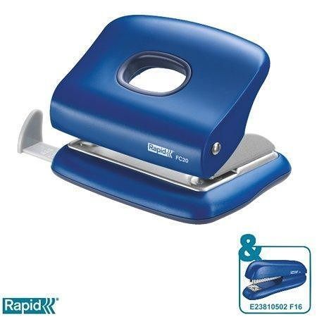 Děrovačka "FC20", tmavě modrá, malá, 20 listů, RAPID
