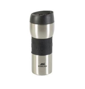 Cestovní hrnek "Garda", stříbrná, 0,45 l, RIVACASE 