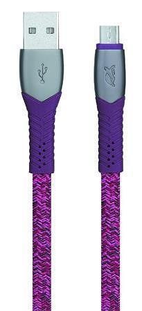USB kabel "PS6100", fialová, USB - micro USB, 1,2 m, RIVACASE