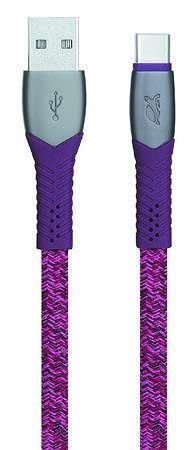 USB kabel "PS6102", fialová, USB - USB-C, 1,2 m, RIVACASE