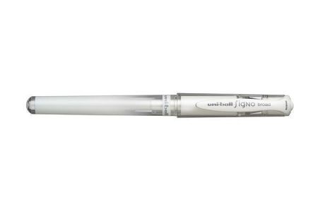 Gel pen, 0,6 mm, cap, UNI, "UM-153 Signo Broad", white