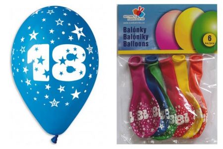 OB balonky GM 90 6 balonků 26cm potisk 18