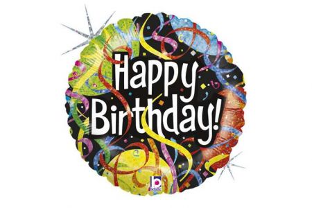 Balónek foliový 18" Party narozeninové stuhy