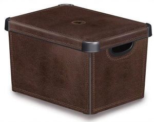 Box, plastový, 22 l, se vzorem "Kůže", CURVER