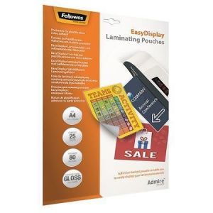 Laminovací fólie "Admire Easy Display", lesklá, 80 mikronů, A4, za tepla, samolepící, 25 k