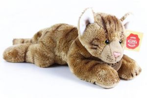 Plyšová kočka ležící rezatá 18 cm