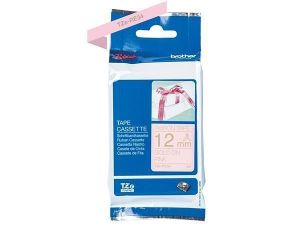 Páska "Tze", stuha, růžová se zlatým potiskem, 12 mm x 4 m, BROTHER