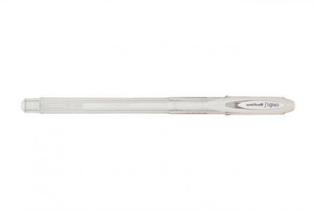 Gelové pero &quot;UM-120&quot;, bílá, 0,3mm, s uzávěrem, UNI