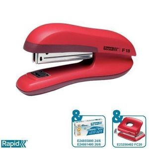 Sešívačka "F18", červená, 24/9, 26/6, 30 listů, RAPID