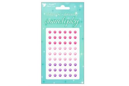 Dekorační samolepky kamínky růžovo fialové 12x8cm