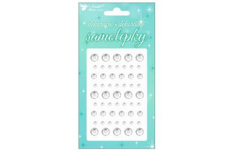 Dekorační samolepky kamínky průhledné 12x8cm