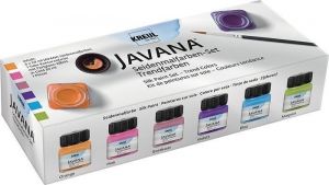 Sada Barva na hedvábí &quot;Silk Paint&quot; 6 x 20 ml trendové barvy, JAVANA, KREUL