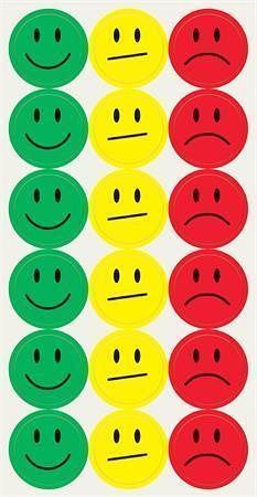 Samolepicí moderační symboly, smajlíci, kruh, 20 mm, 180 ks, SIGEL 