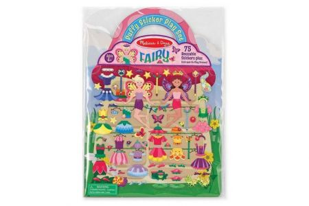 Melissa & Doug - Adhezní sešit se samolepkami- Fairies