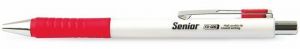 Kuličkové pero "Senior", červená, 0,4mm, stiskací mechanismus, FLEXOFFICE