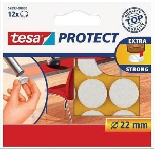 Plstěné samolepicí podložky &quot;Protect 57893&quot;, bílá, 22 mm, TESA