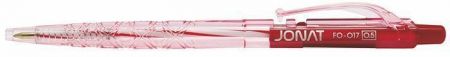 Kuličkové pero "Jonat", červená, 0,25mm, stiskací mechanismus, FLEXOFFICE