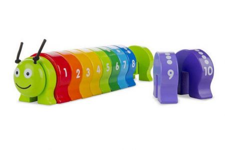 Melissa & Doug - Výuková hračka - Skládání podle čísel - dřevěná Housenka