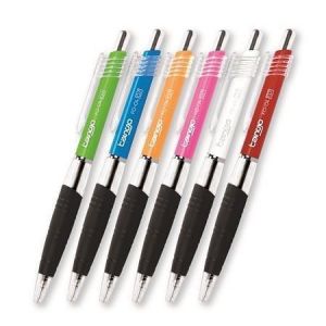 Kuličková pera "Tango", mix barev, 0,35 mm, 12ks, stiskací mechanismus, modrý inkoust, FLE