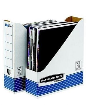 Stojan na časopisy "BANKERS BOX® SYSTEM", modrá, karton, 80 mm, FELLOWES 