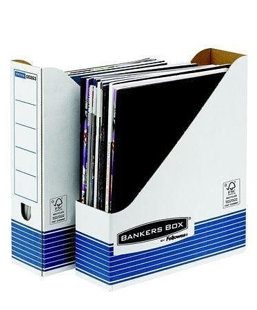 Stojan na časopisy "BANKERS BOX® SYSTEM", modrá, karton, 80 mm, FELLOWES