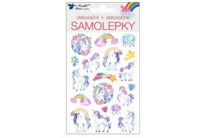 Samolepky jednorožci 3D, 14 x 10 cm