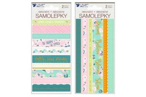 Samolepky Washi pásky s ražbou 2 archy, 17 x 9 cm