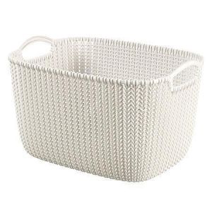 Pletený košík Knit, krémová, velikost L, plast, CURVER