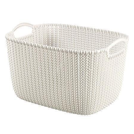 Pletený košík Knit, krémová, velikost L, plast, CURVER