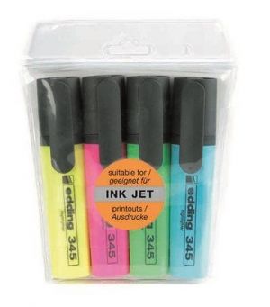 Zvýrazňovač "345", mix barev, 1-5mm, 4ks/bal., EDDING