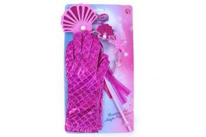 Sada mořská víla s rukavicemi růžová