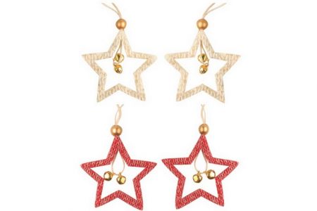 Hvězda s rplničkami 5cm 4ks v sáčku