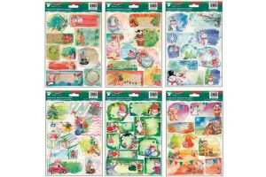 Samolepící jmenovky na dárky s glitry 25x17cm