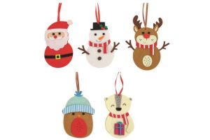 Dekorace filcová na zavěšení barevná 10cm