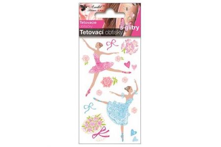 Tetovací obtisky s glitry 10,5x6 cm-baletky 