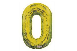 Balonek foliová číslice č.0 malá zlatá 35cm