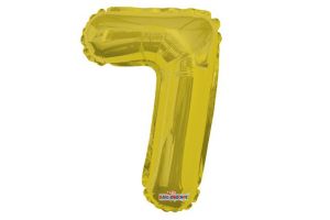 Balonek foliová číslice č.7 malá zlatá 35cm