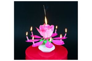 Svíčka na dort hrající, růžová