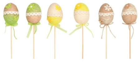 Vajíčko z juty zápich 6 cm + špejle