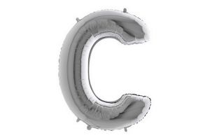Balonek foliové písmeno C stříbrné 102cm 40&quot;