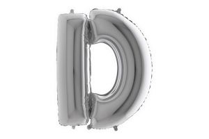 Balonek foliové písmeno D stříbrné 102cm 40&quot;
