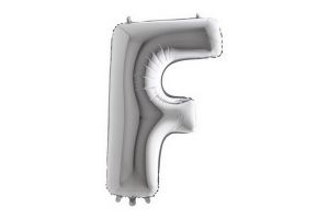 Balonek foliové písmeno F stříbrné 102cm 40&quot;