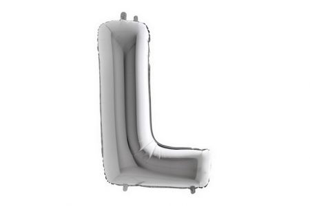Balonek foliové písmeno L stříbrné 102cm 40"