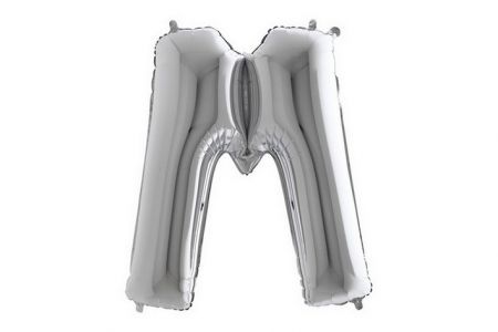 Balonek foliové písmeno M stříbrné 102cm 40"