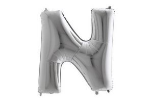 Balonek foliové písmeno N stříbrné 102cm 40&quot;