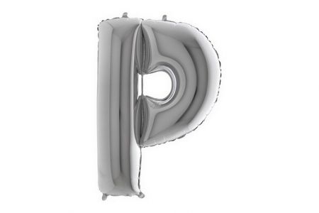 Balonek foliové písmeno P stříbrné 102cm 40"