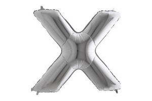 Balonek foliové písmeno X stříbrné 102cm 40&quot;